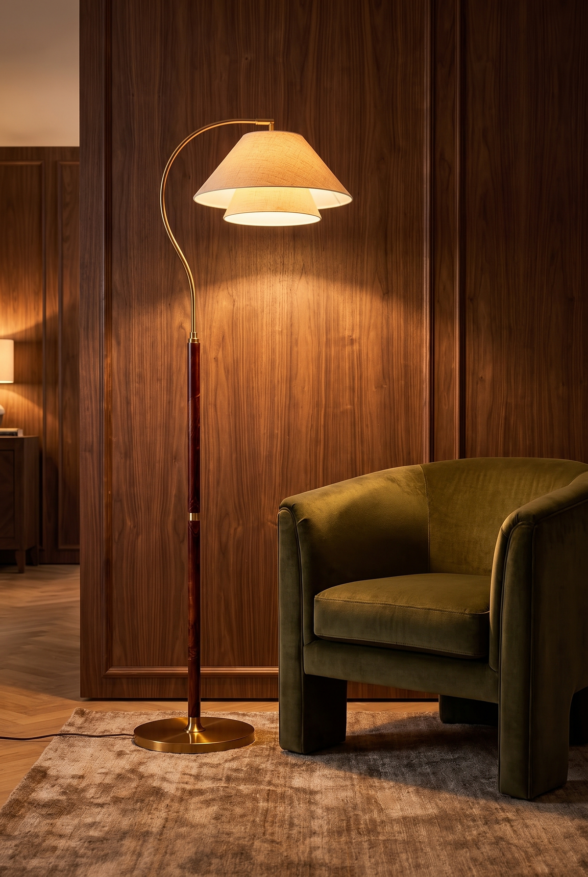 Nocturna Adjustable Arc Floor Lamp – front product view