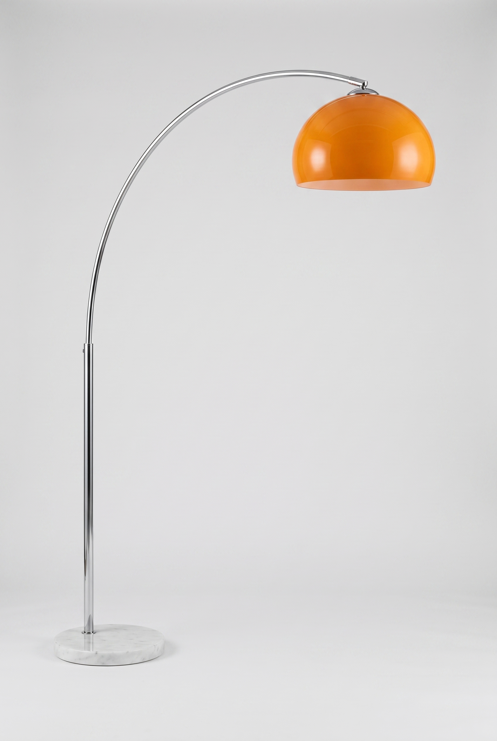 AureliaGlow Arc Floor Lamp with Orange Acrylic Shade – front product view