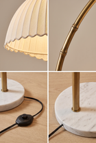 BambooGlow Coastal Floor Lamp with Fabric Shade – angled product view