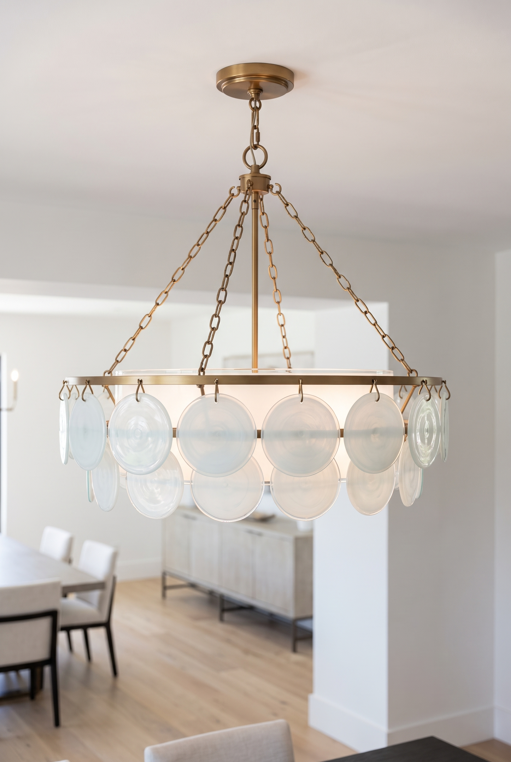 YarraGlass Coloured Glass Chandelier – angled product view