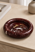 MarbleAura Dark Marble Serving Tray – in-use room view