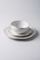 Ceramica White and Gold Dinnerware Set – front product view