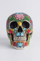 AztecSpirit Hand-Painted Skull Statue – front product view