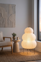 Luminara Japandi Paper Floor Lamp – in-use room view