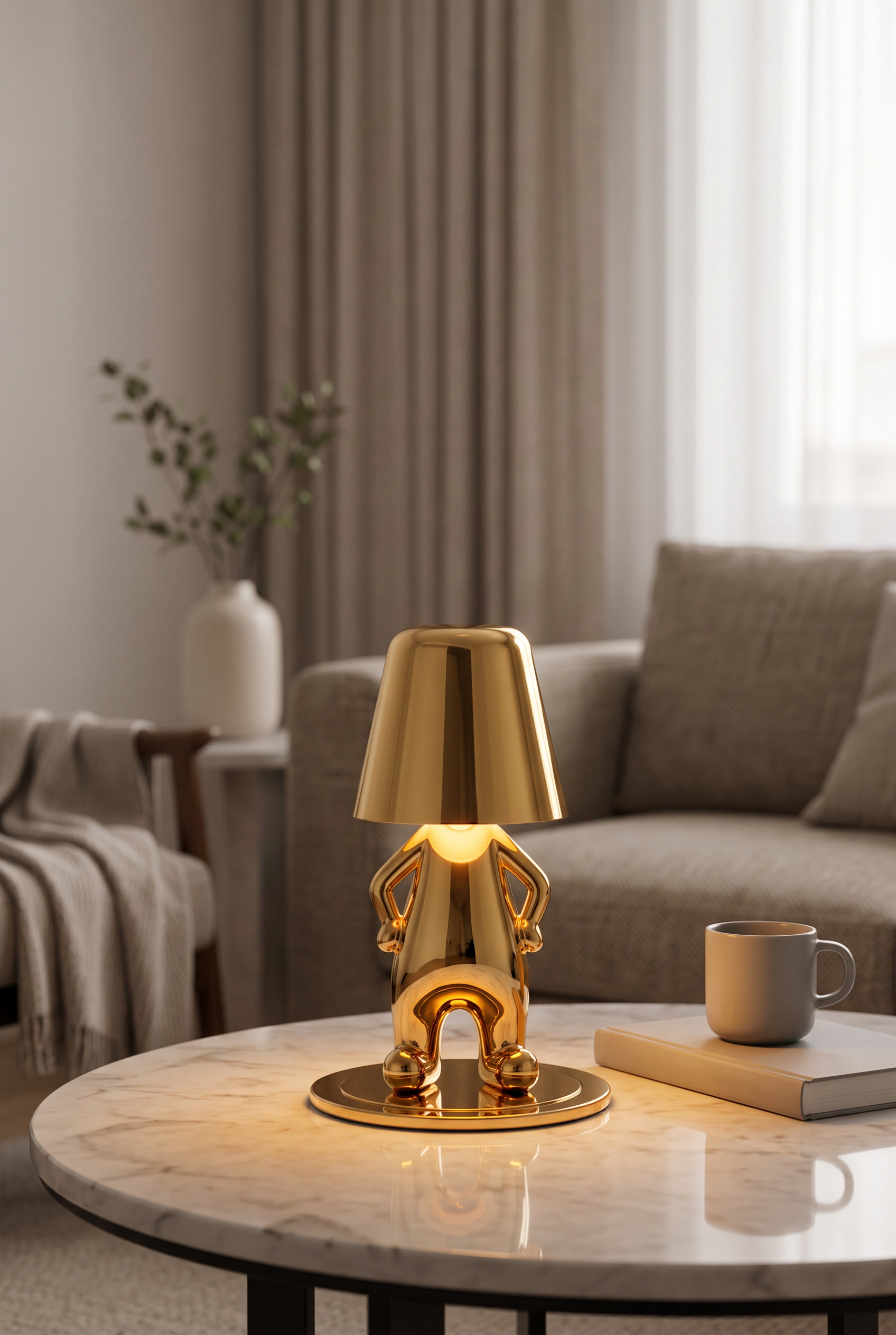 HumanoLamp Rechargeable Touch-Controlled Desk Lamp – angled product view