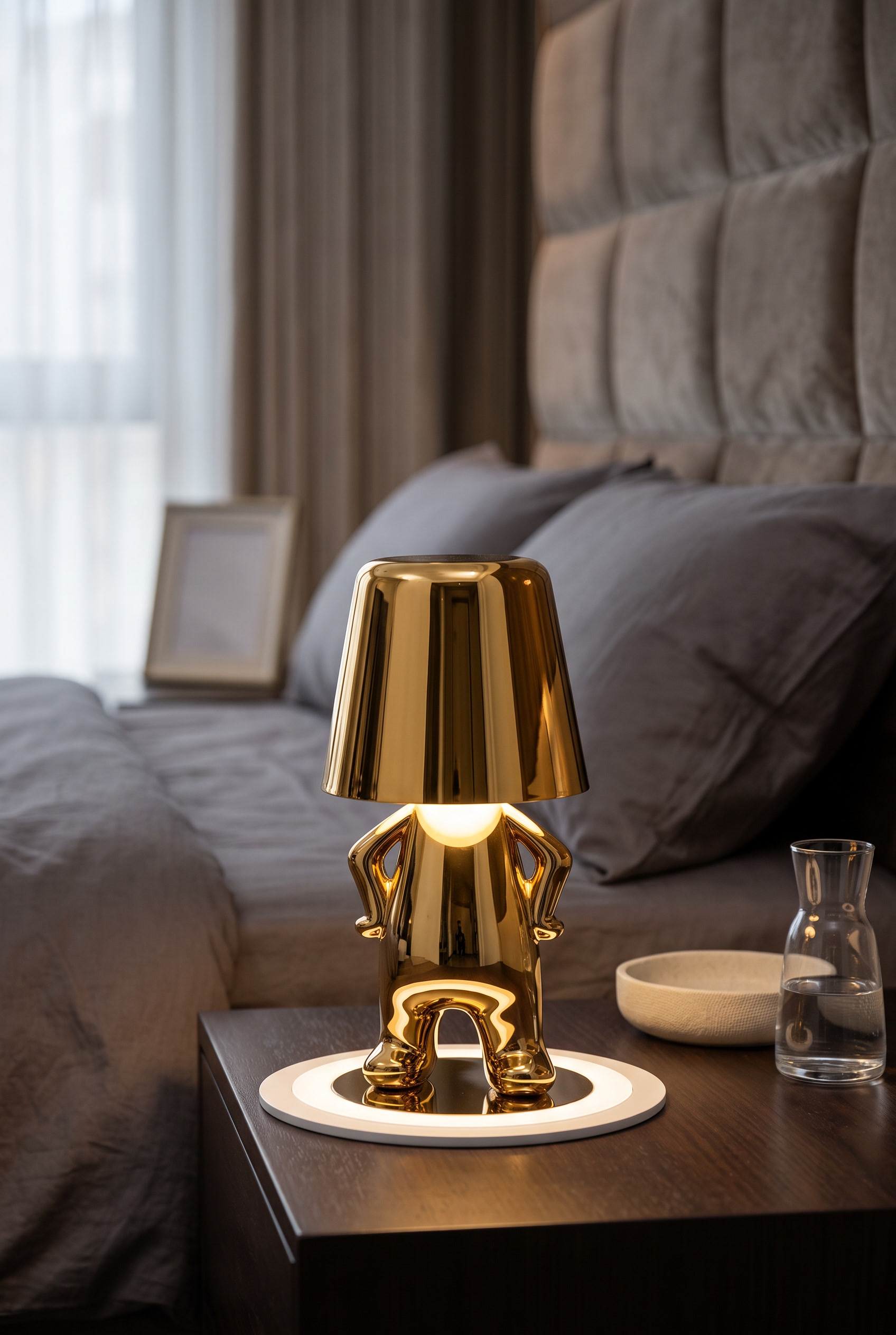 HumanoLamp Rechargeable Touch-Controlled Desk Lamp – lifestyle view in a styled setting