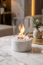 ElysianFlame Marble Tabletop Fire Pit – material and design detail