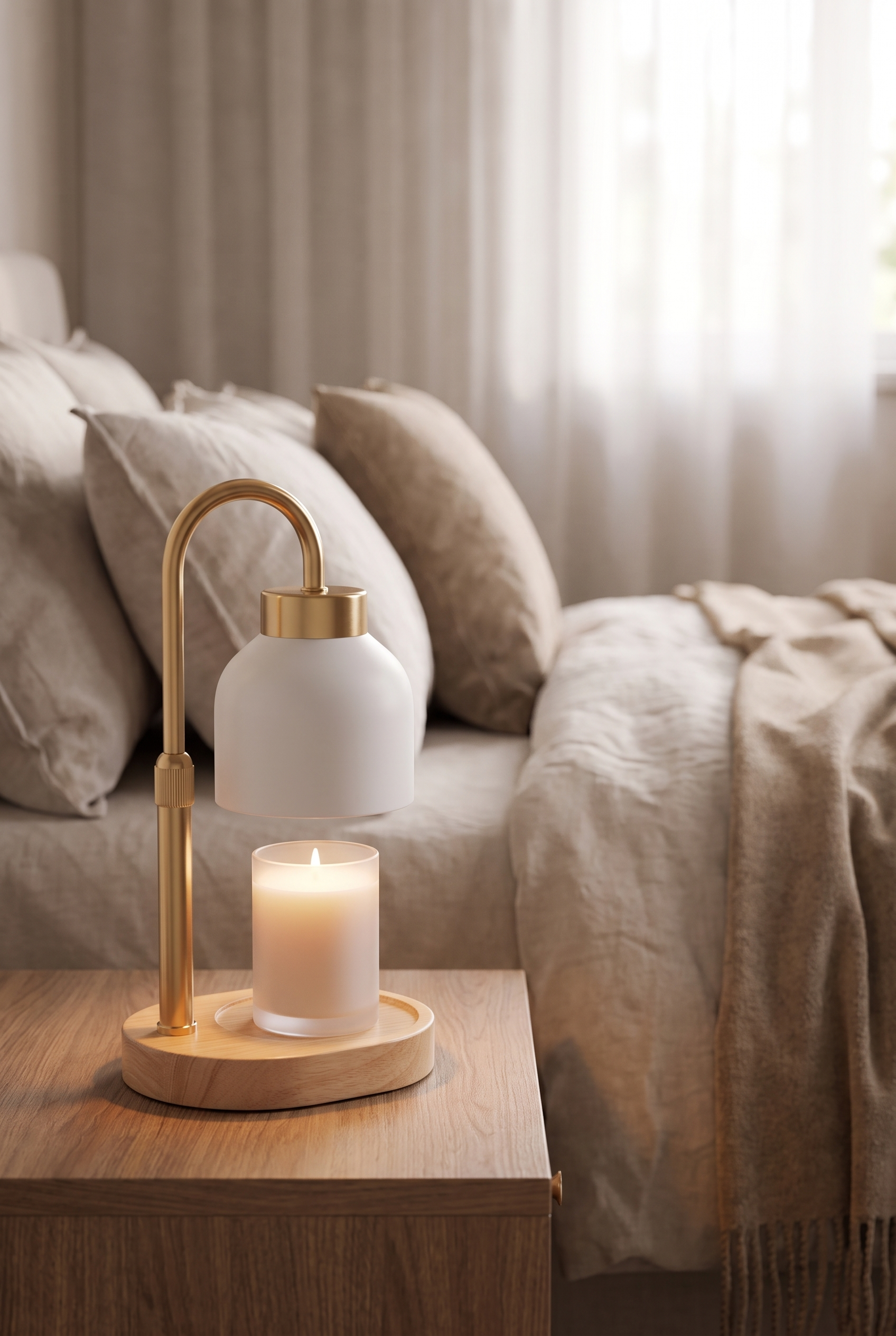 LumosCandle Adjustable Candle Warmer Lamp – in-use room view
