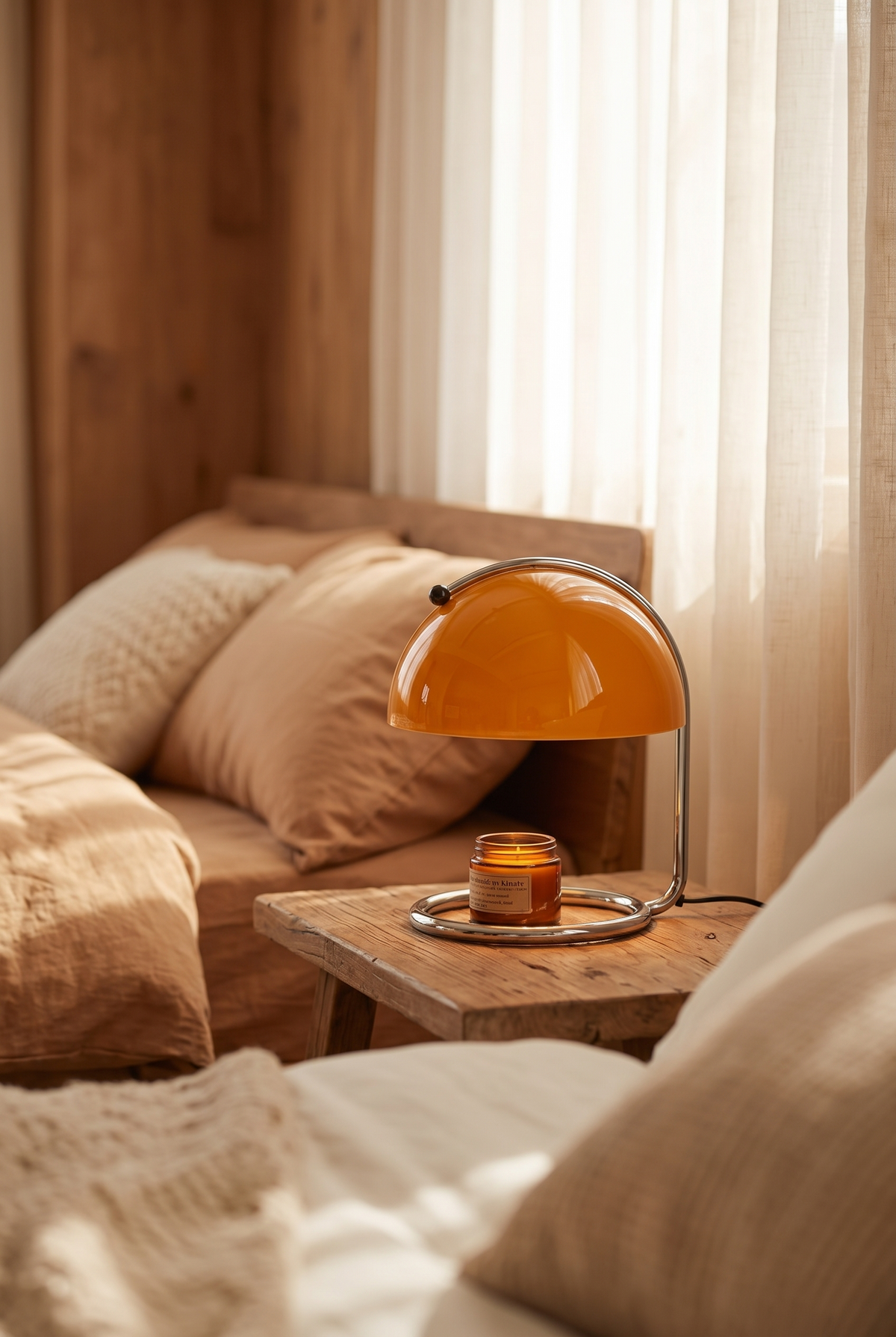 LucaGlow Retro Candle Warmer Lamp – lifestyle view in a styled setting