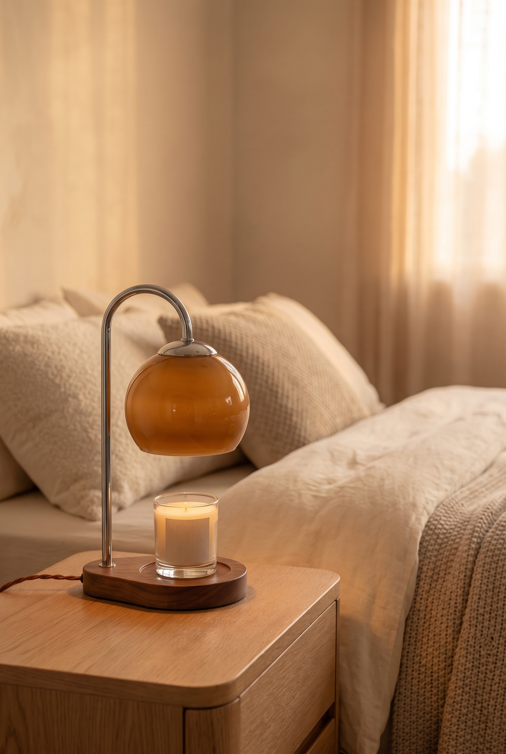 WealdGlow Candle Warmer Lamp with Timer – in-use room view