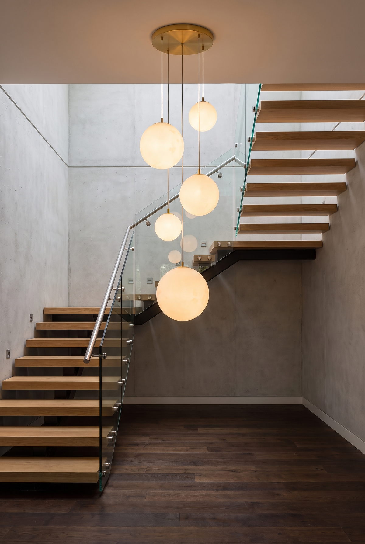 OpalineGlow Glass Globe Chandelier – lifestyle view in a styled setting