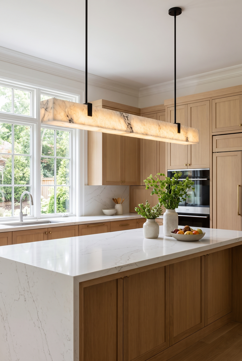 AlvaraStone Faux Marble Pendant Light – front product view
