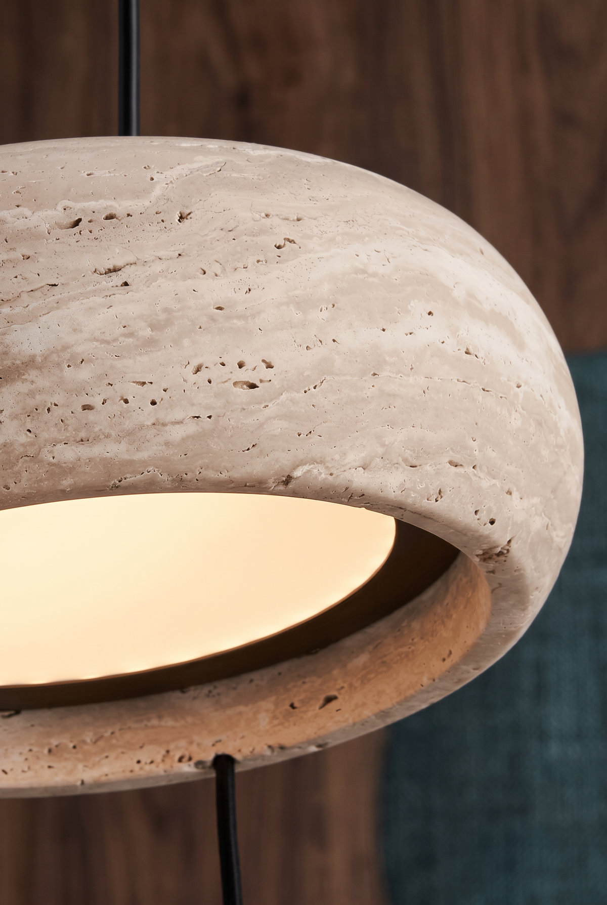 TravertineGlow Kitchen Pendant Light – angled product view