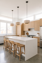 TravertineGlow Kitchen Pendant Light – material and design detail