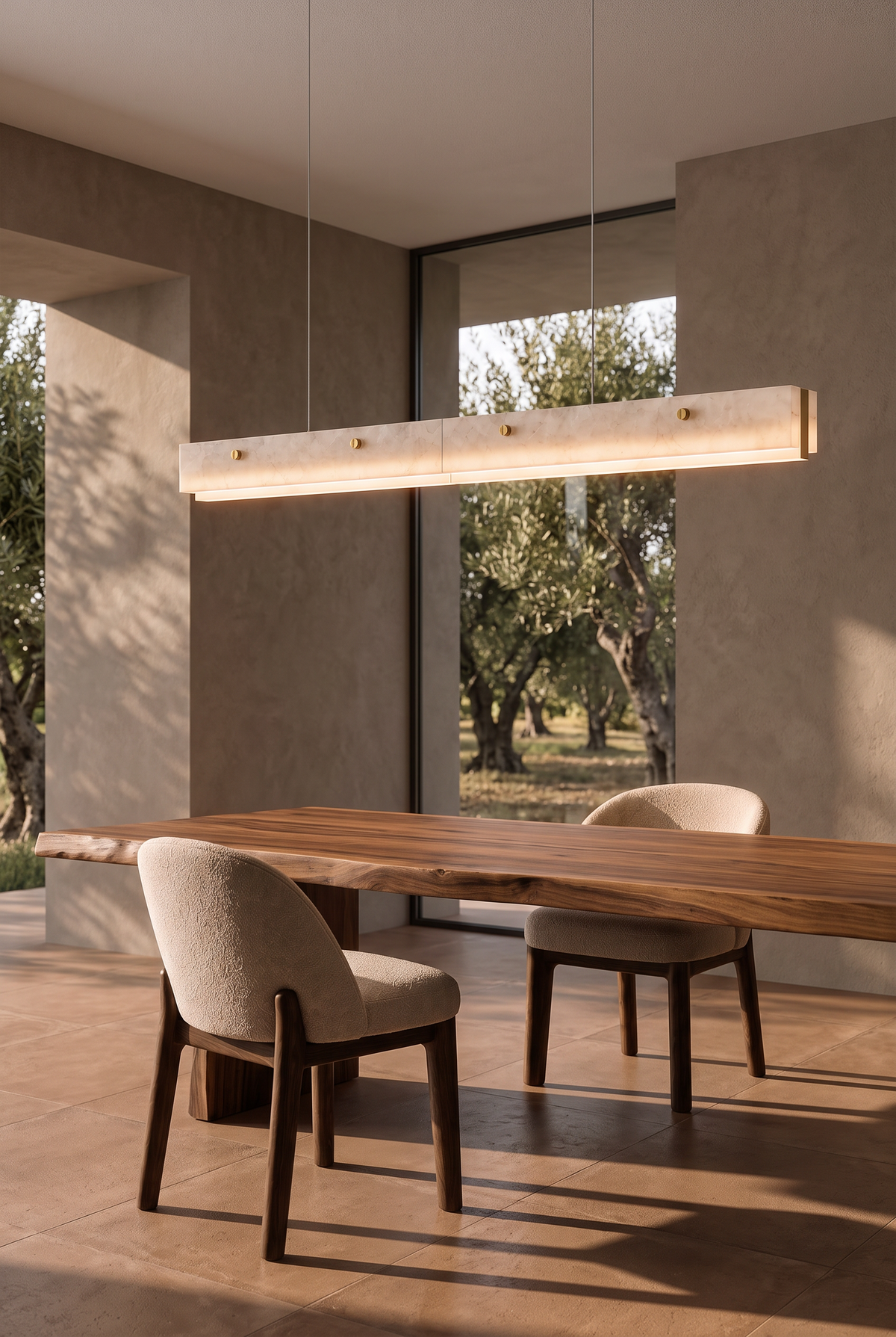 FlorenceStone Marble Pendant Light – angled product view