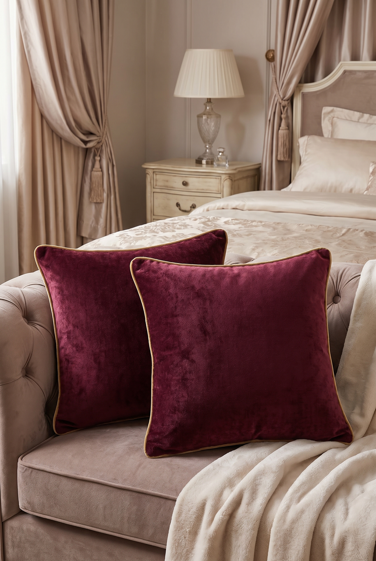 VelvetNest Chenille Throw Cushion – material and design detail