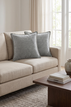VelvetNest Chenille Throw Cushion – angled product view