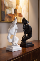 Artisculpt Abstract Resin Face Sculpture – lifestyle view in a styled setting