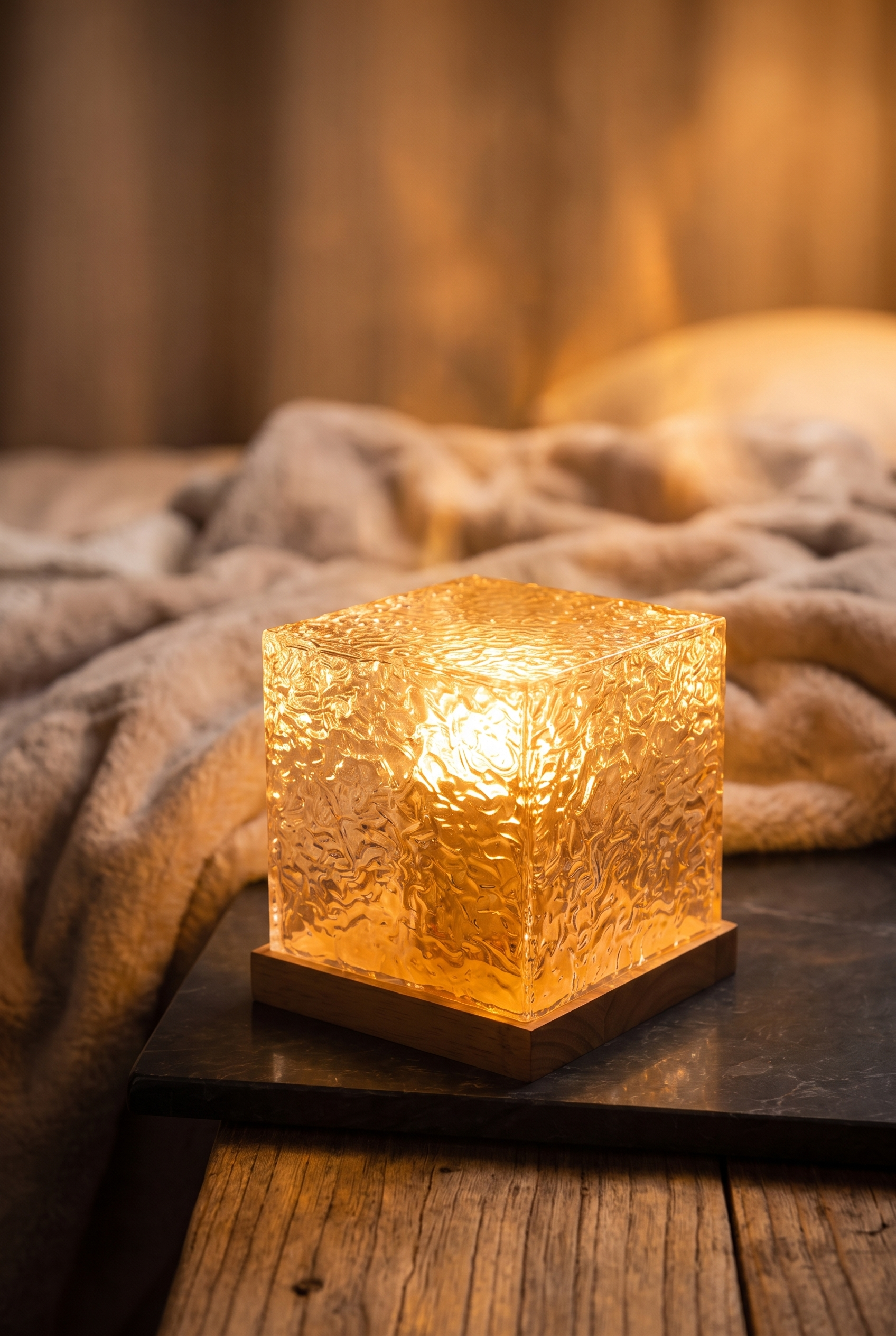 AuroraGlow Remote-Control LED Table Lamp – lifestyle view in a styled setting
