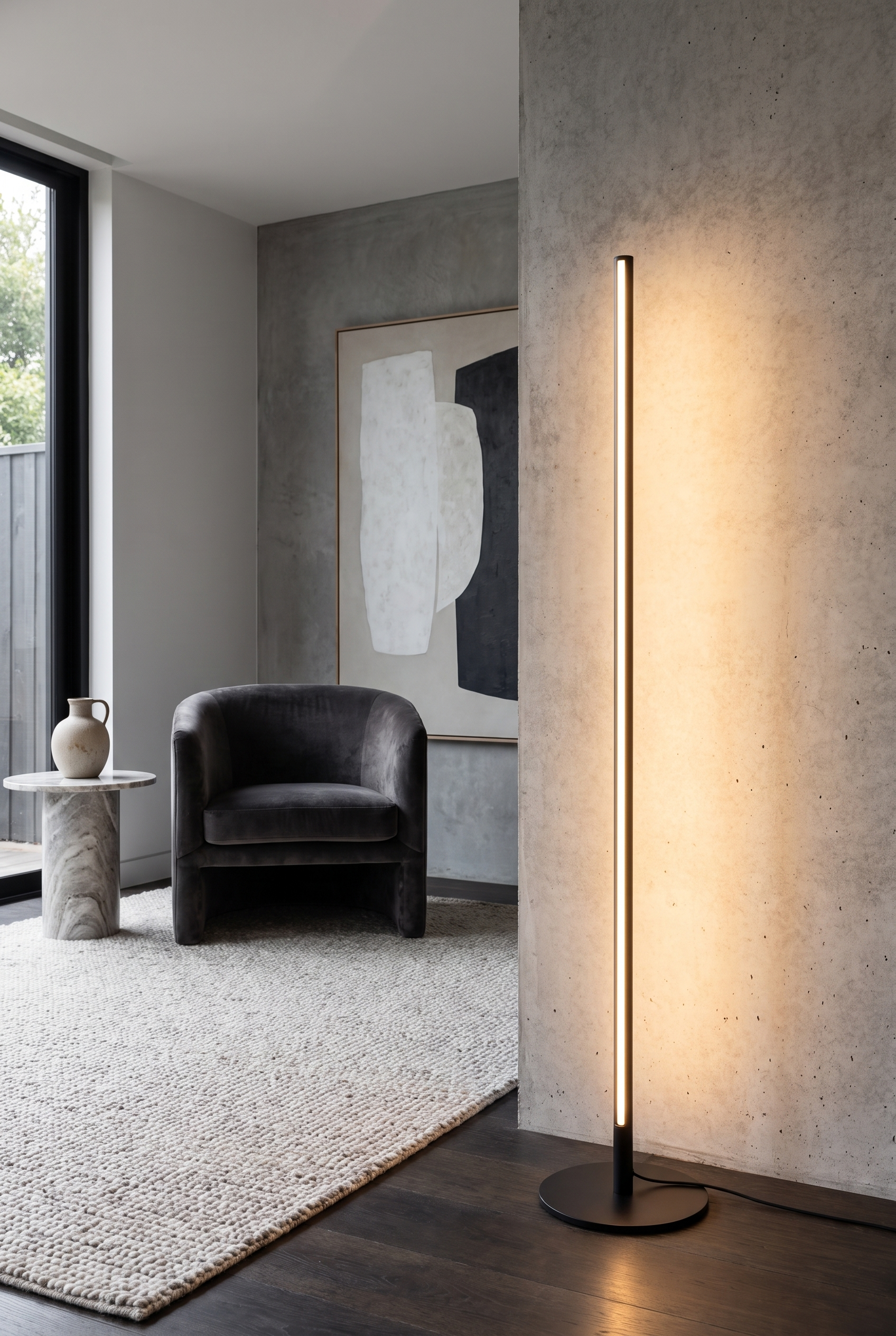 Solviero LED Floor Lamp – lifestyle view in a styled setting
