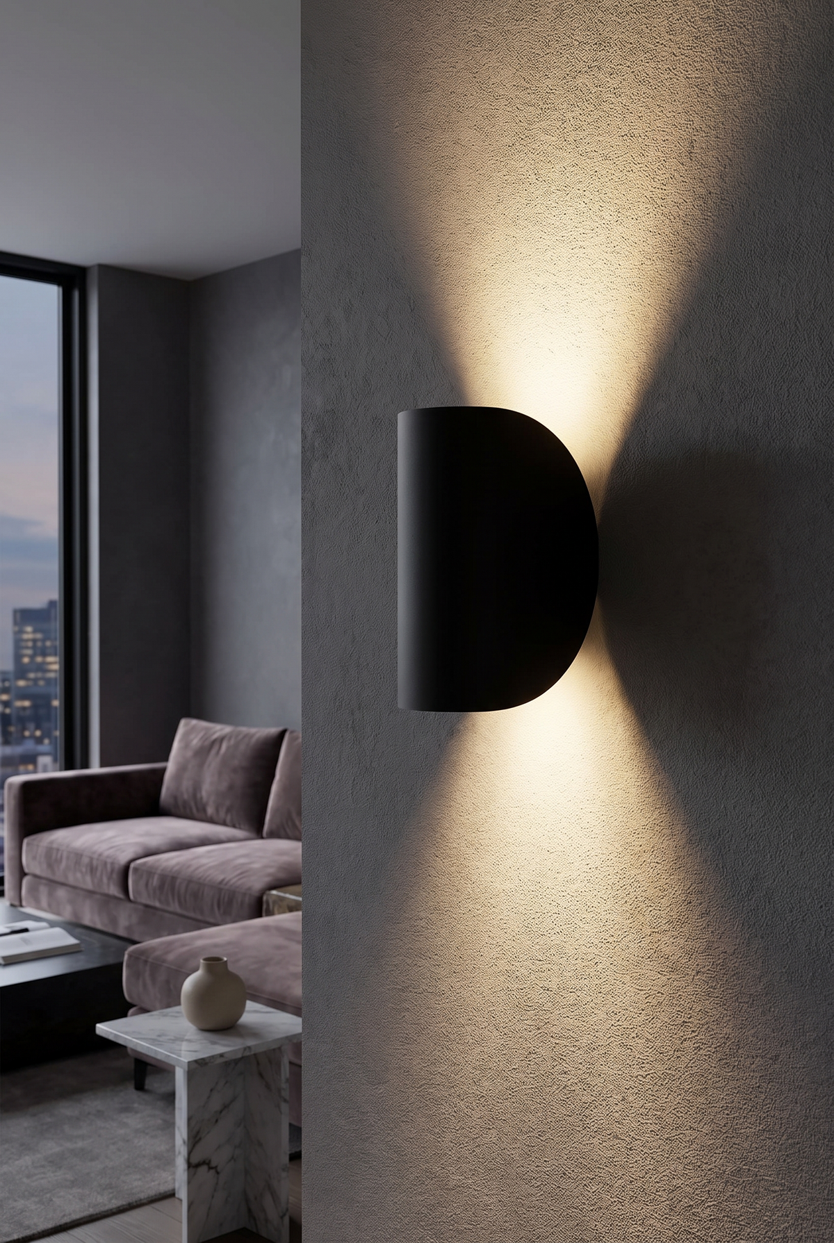Luminara Adjustable Wall Sconce – material and design detail