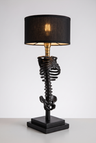 NecroLuxe Gothic Skeleton Table Lamp - three-quarter side angle view