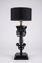 NecroLuxe Gothic Skeleton Table Lamp - front view on clean studio background